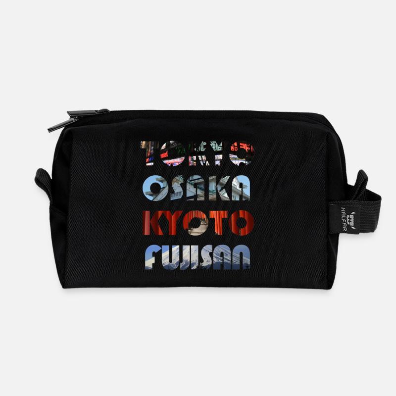 Japan's Metropolen - Recycelte Kulturtasche - Schwarz