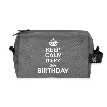 Keep calm - 60 - birthday - Recycled Toiletry Zip Bag - anthracite - Front