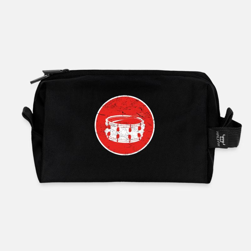 Gift drums drum drum - Recycled Toiletry Zip Bag - black