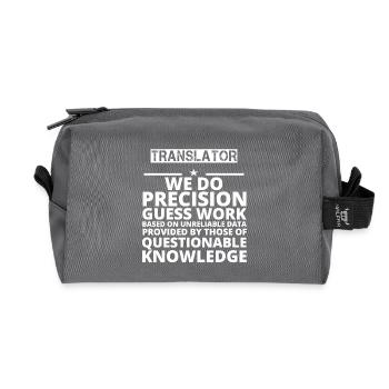 gift problem job precision TRANSLATOR - Recycled Toiletry Zip Bag - anthracite - Front