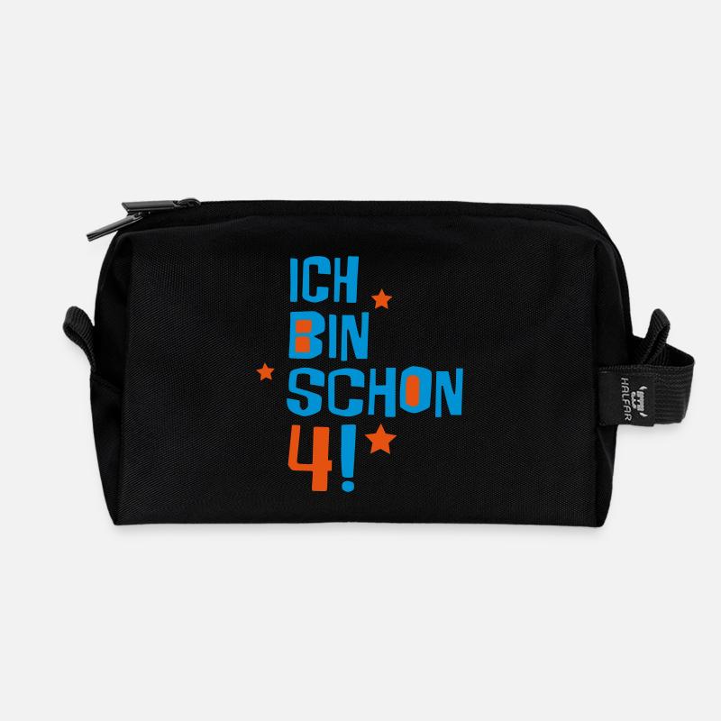 2541614 16041427 ich bin schon 4 - Recycelte Kulturtasche - Schwarz