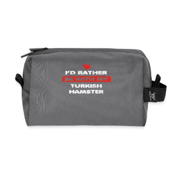 Hamster love rather bei my TURKISH HAMSTER - Recycelte Kulturtasche - Anthrazit - Vorne