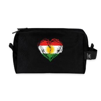 HOME ROOTS COUNTRY LOVE POISON kurdistan kurde - Recycled Toiletry Zip Bag - black - Front