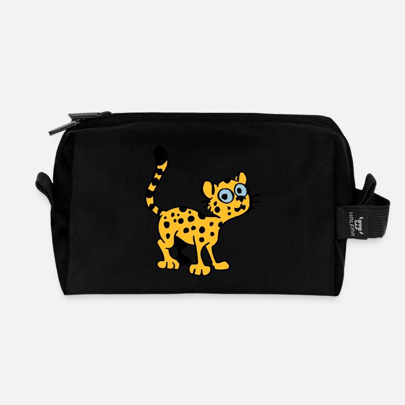 Baby Leopard - Recycled Toiletry Zip Bag - black