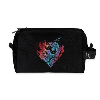 ART heart Ornament / kunstvoll gestaltetes Herz - Recycelte Kulturtasche - Schwarz - Vorne