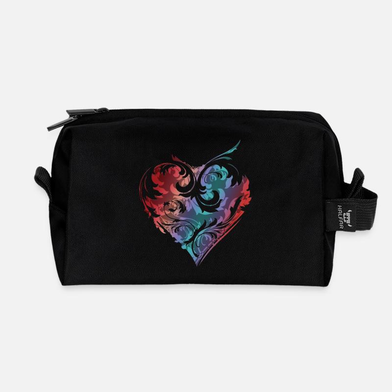ART heart Ornament / kunstvoll gestaltetes Herz - Recycelte Kulturtasche - Schwarz