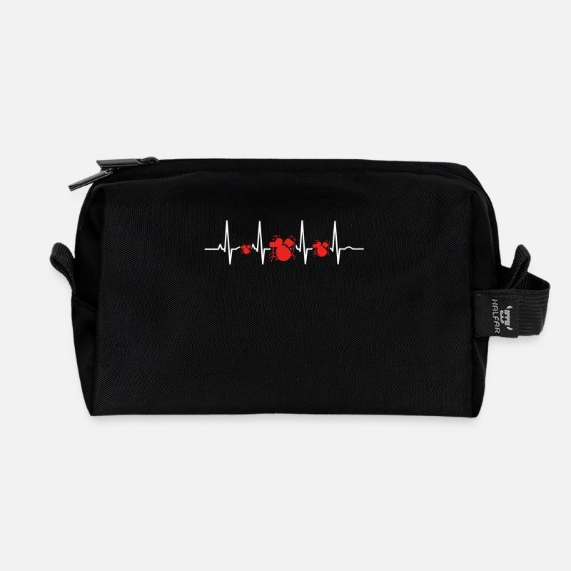 Heartbeat herz ekg evolution human DRUMMER SCHLAGZ - Recycelte Kulturtasche - Schwarz