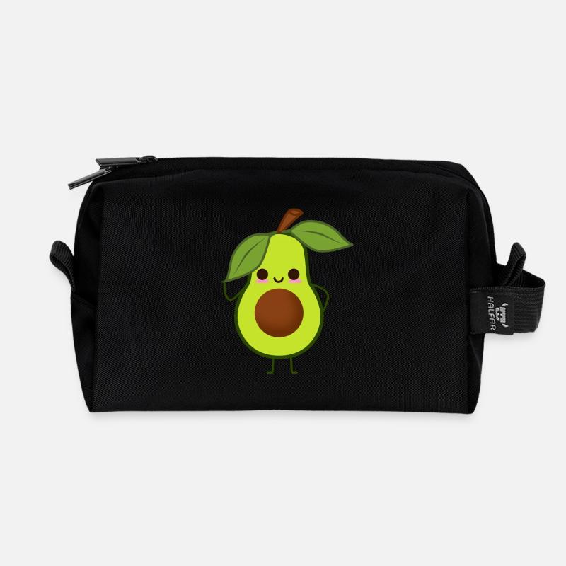 Süße Avocado - Recycelte Kulturtasche - Schwarz