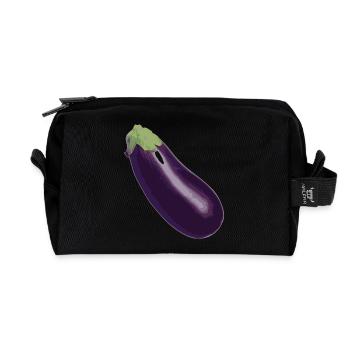 aubergine - Trousse de toilette en tissu recyclé - noir - Devant