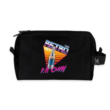 retro 1,8ohm - Recycelte Kulturtasche - Schwarz - Vorne