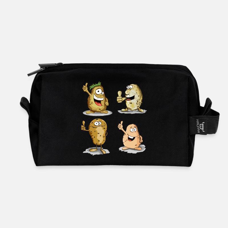 Kartoffel Typen - Recycelte Kulturtasche - Schwarz
