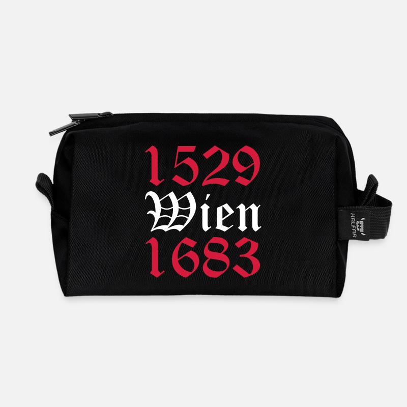 Vienna 1529/1683 - Recycled Toiletry Zip Bag - black
