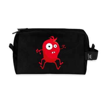 Red Monster - Recycled Toiletry Zip Bag - black - Front