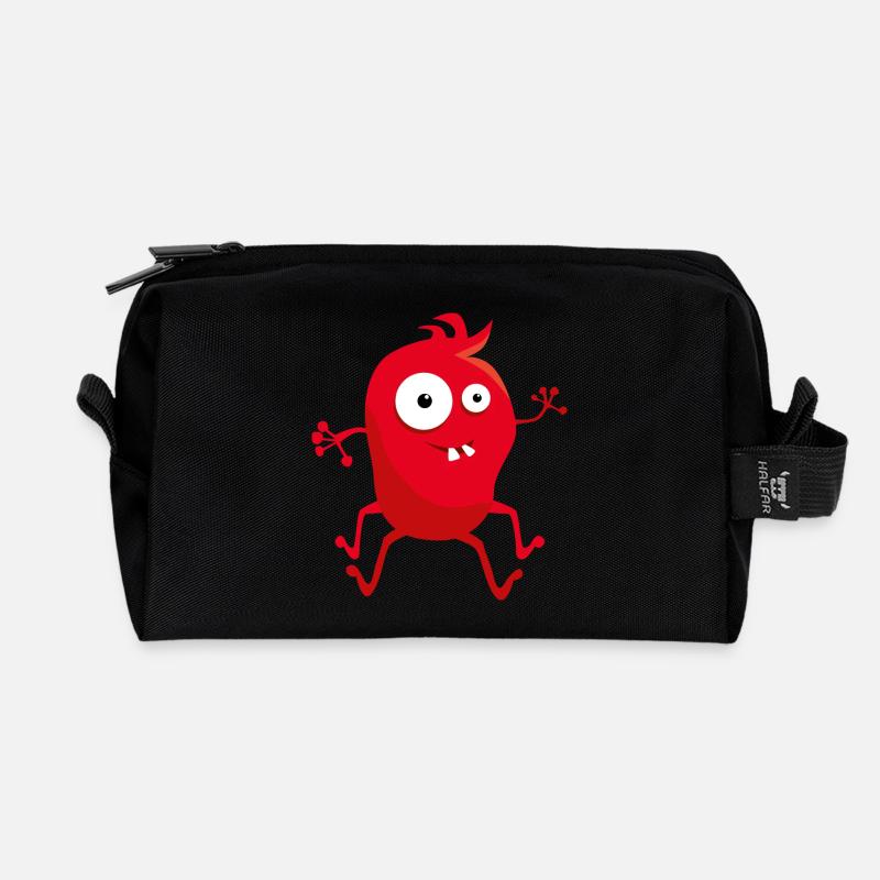 Rotes Monster - Recycelte Kulturtasche - Schwarz