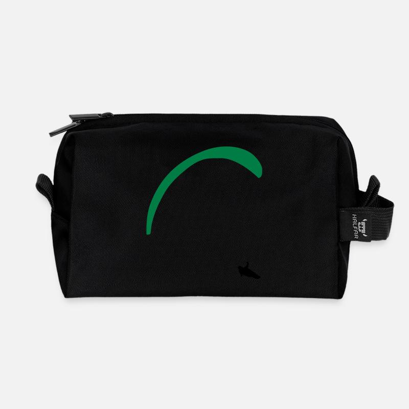 Paragliding - Recycled Toiletry Zip Bag - black