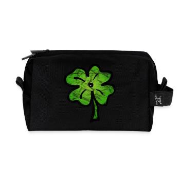 Kleeblatt Glück Irland Vintage - Recycelte Kulturtasche - Schwarz - Vorne