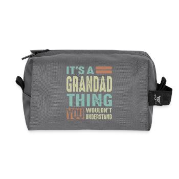 Grandad Thing - Recycled Toiletry Zip Bag - anthracite - Front