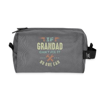 Grandad Can t Fix It - Recycled Toiletry Zip Bag - anthracite - Front