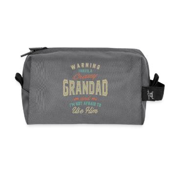 Crazy Grandad - Recycled Toiletry Zip Bag - anthracite - Front