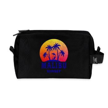 Malibu Sunset / Kalifornien / Geschenk / Retro - Recycelte Kulturtasche - Schwarz - Vorne
