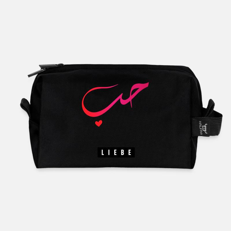 HUBB - LIEBE - ARABISCH - Recycelte Kulturtasche - Schwarz
