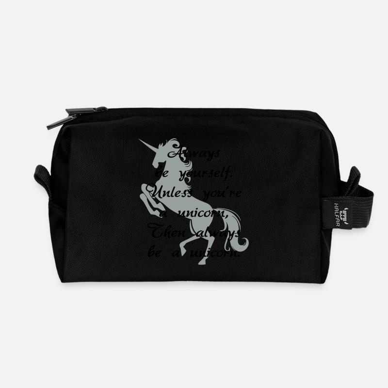 Immer ein Einhorn - Recycelte Kulturtasche - Schwarz