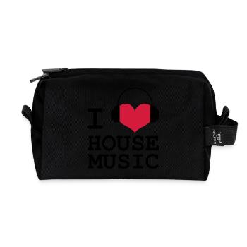 I Love House Music - Trousse de toilette en tissu recyclé - noir - Devant