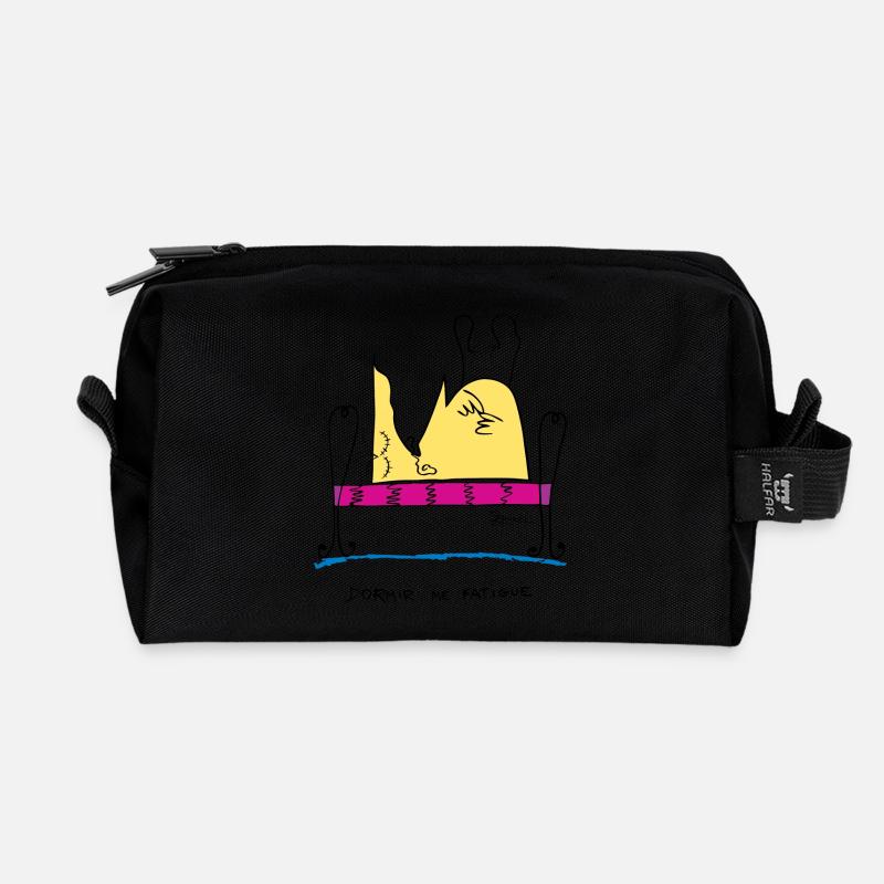 Sleeping tired - Recycled Toiletry Zip Bag - black