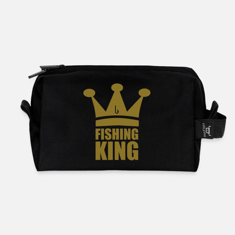 Fishing King - Recycled Toiletry Zip Bag - black