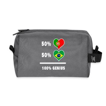 Portugal und Brasilien Genial / Geschenk - Recycelte Kulturtasche - Anthrazit - Vorne