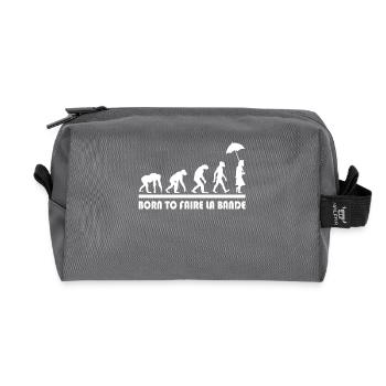 BORN TO FAIRE LA BANDE - Trousse de toilette en tissu recyclé - anthracite - Devant