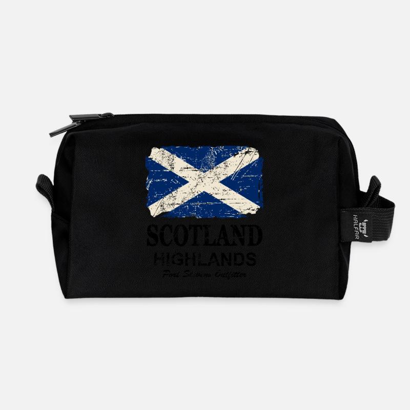 Scotland Flag - Vintage Look - Recycelte Kulturtasche - Schwarz