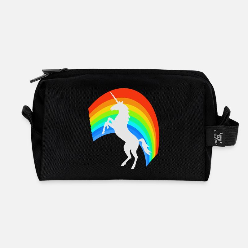 Regenbogen Märchen - Recycelte Kulturtasche - Schwarz