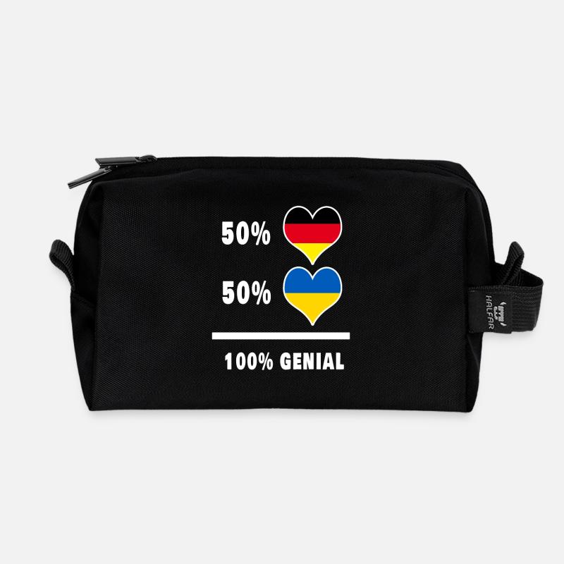 Deutschland und Ukraine Genial / Geschenk - Recycelte Kulturtasche - Schwarz