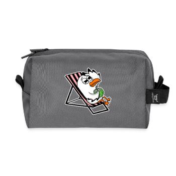 Seagull on the beach - Recycled Toiletry Zip Bag - anthracite - Front