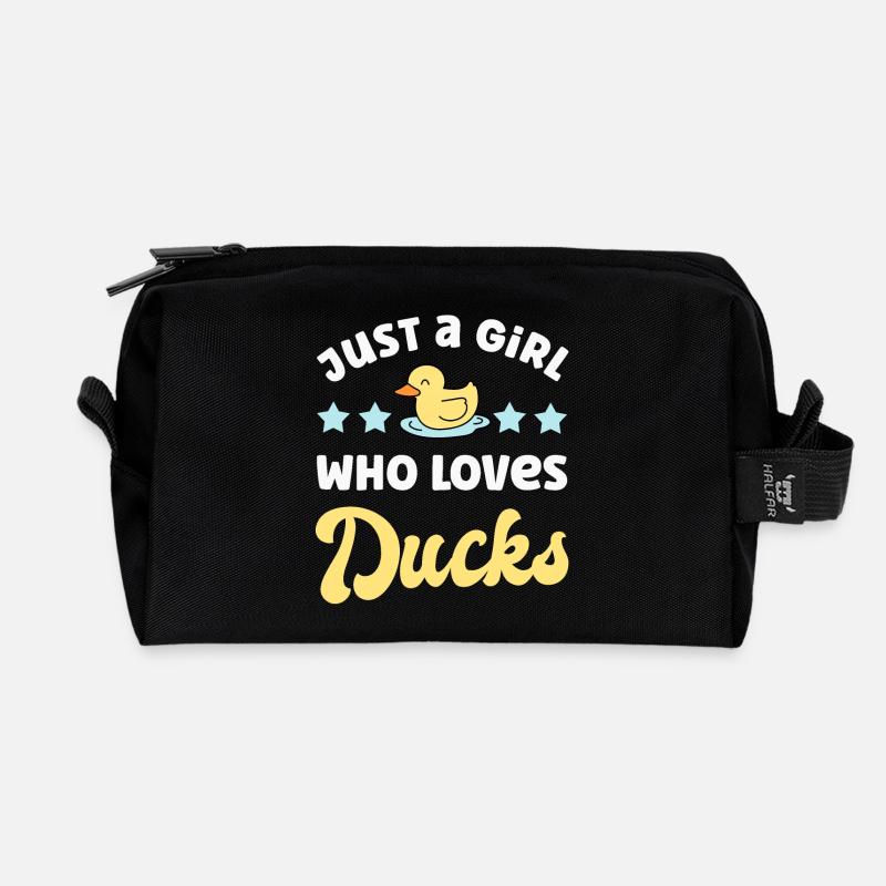 Duck Ducks - Recycled Toiletry Zip Bag - black