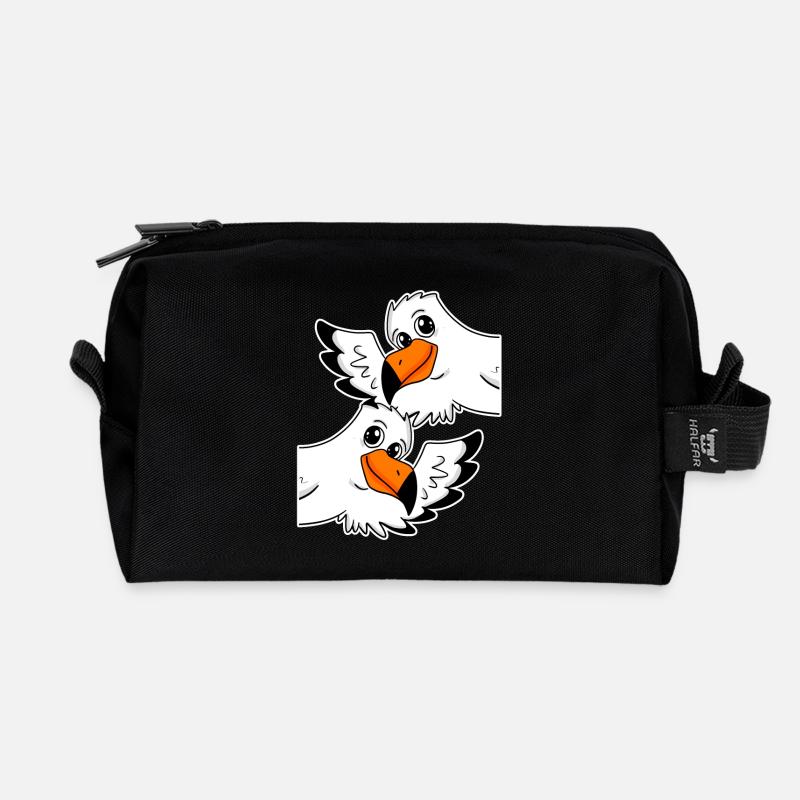Möwe Möwen - Recycelte Kulturtasche - Schwarz