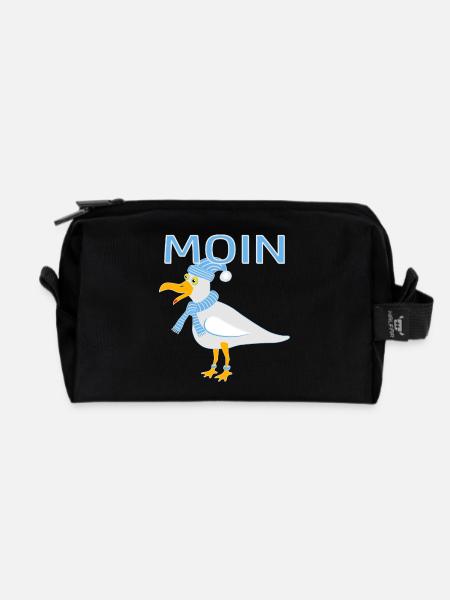 Lustige Möwe - Recycelte Kulturtasche - Schwarz