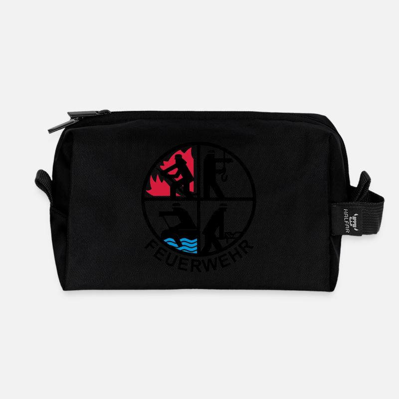 Feuerwehr 4 Logo 1 - Recycelte Kulturtasche - Schwarz