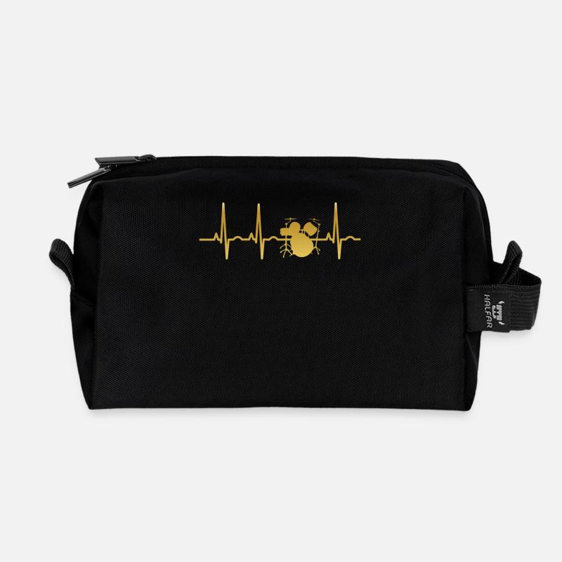 l'évolution du rythme cardiaque ECG DRUMMER batterie PERCUSSION - Trousse de toilette en tissu recyclé - noir
