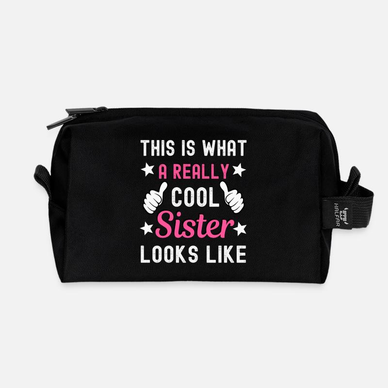 Schwester - Recycelte Kulturtasche - Schwarz