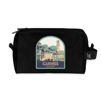 Quartier du Suquet à Cannes en France - Trousse de toilette en tissu recyclé - noir - Devant