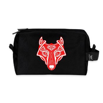 Wikingerwolf Fenrir walhalla rot weiß - Recycelte Kulturtasche - Schwarz - Vorne