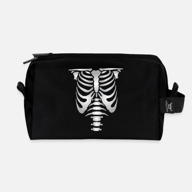 Human skeleton bones torso - Recycled Toiletry Zip Bag - black