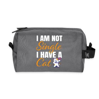 Not Free, I Have a Cat - Recycled Toiletry Zip Bag - anthracite - Front