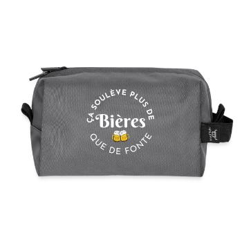 Beers Over Iron Circular Logo - Recycled Toiletry Zip Bag - anthracite - Front