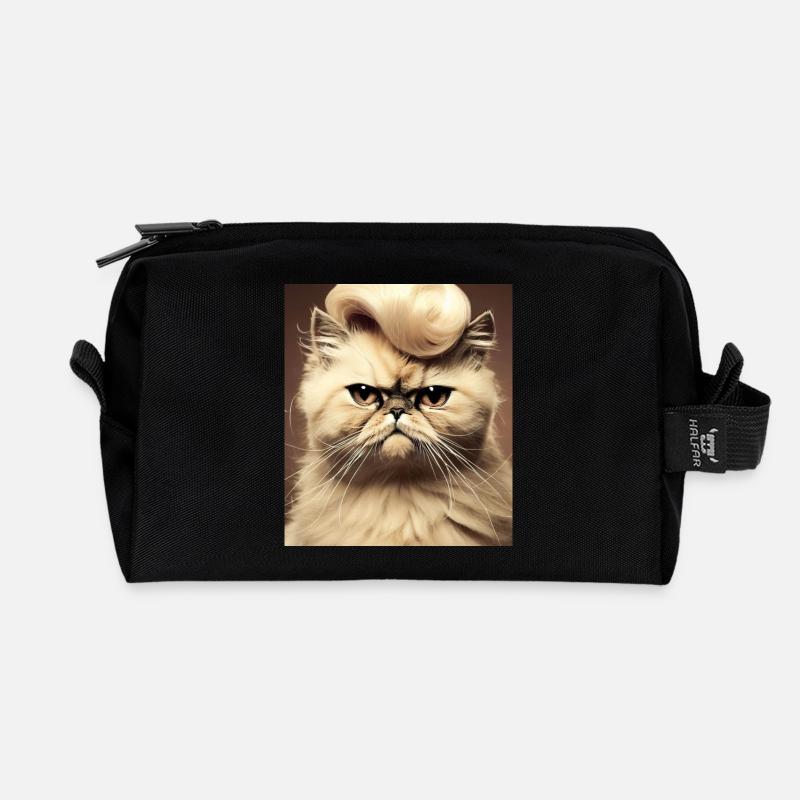 Perserkatze Negan als Rockabilly - Recycelte Kulturtasche - Schwarz