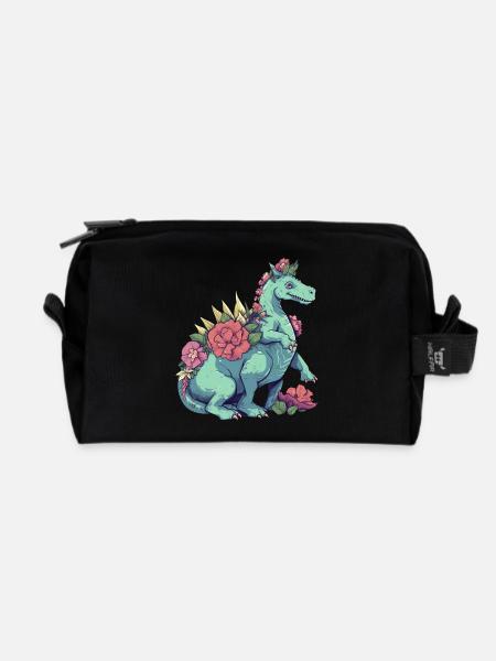 Dino Drache Sechsbeinig - Fantasievolles Fabelwese - Recycelte Kulturtasche - Schwarz
