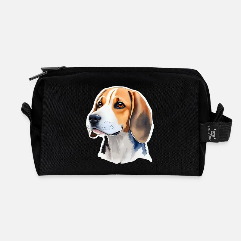Beagle - Recycelte Kulturtasche - Schwarz