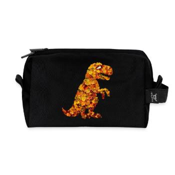 Trex Dinosaurier aus Herbstblättern Laub - Recycelte Kulturtasche - Schwarz - Vorne